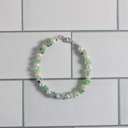Millefiori + Pearls Bracelet