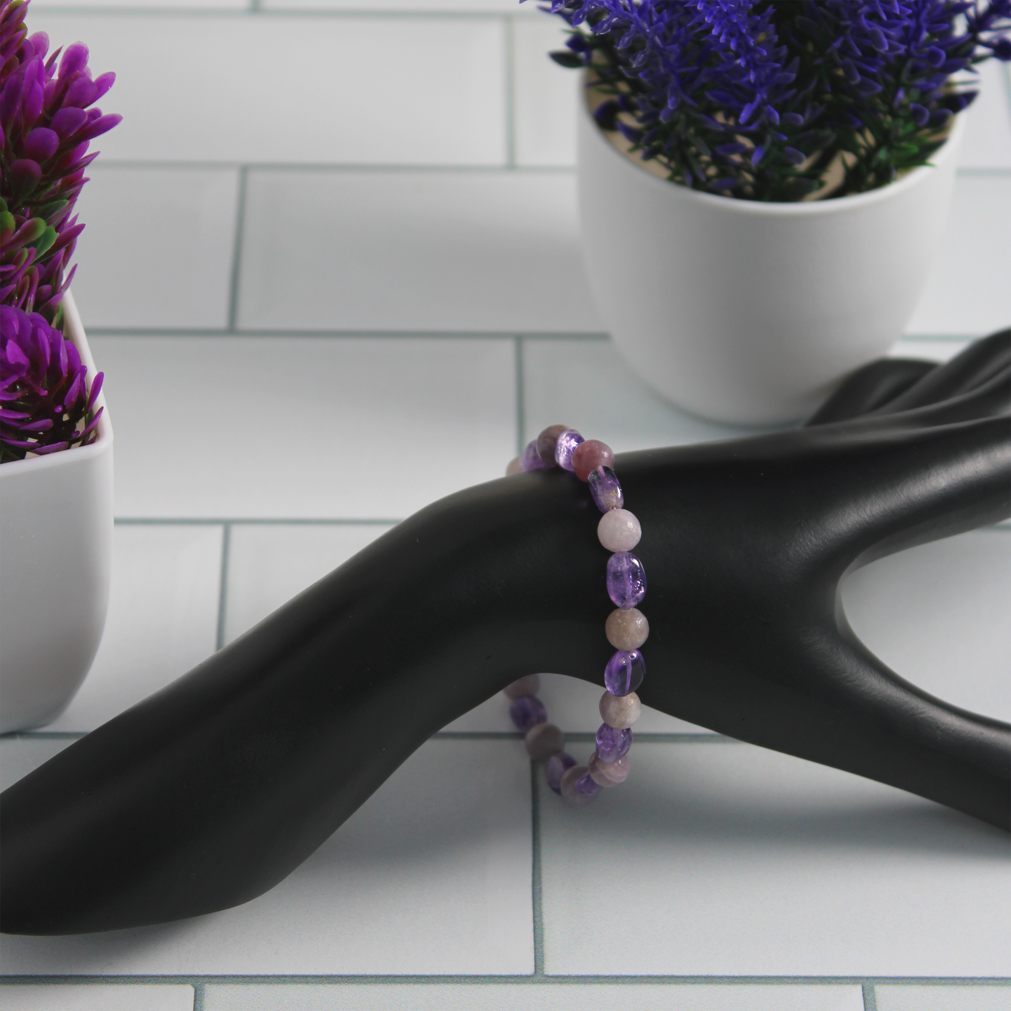 Lilac Stone & Amethyst Bracelet