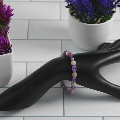 Lilac Stone & Amethyst Bracelet