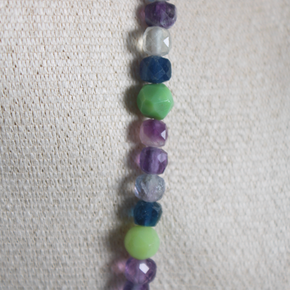 Green Opal & Rainbow Fluorite Necklace