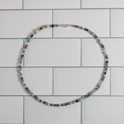 Green Opal & Rainbow Fluorite Necklace