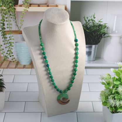Golden Green Walnut Necklace