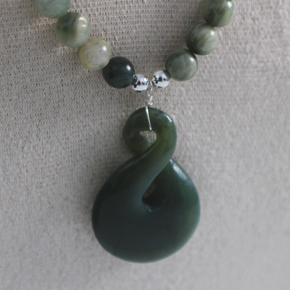 Green Line Jasper Infinity Necklace