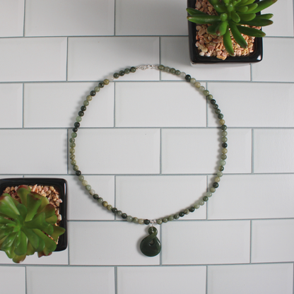 Green Line Jasper Infinity Necklace