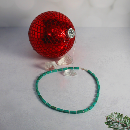 Sterling Rectangular Turquoise Necklace