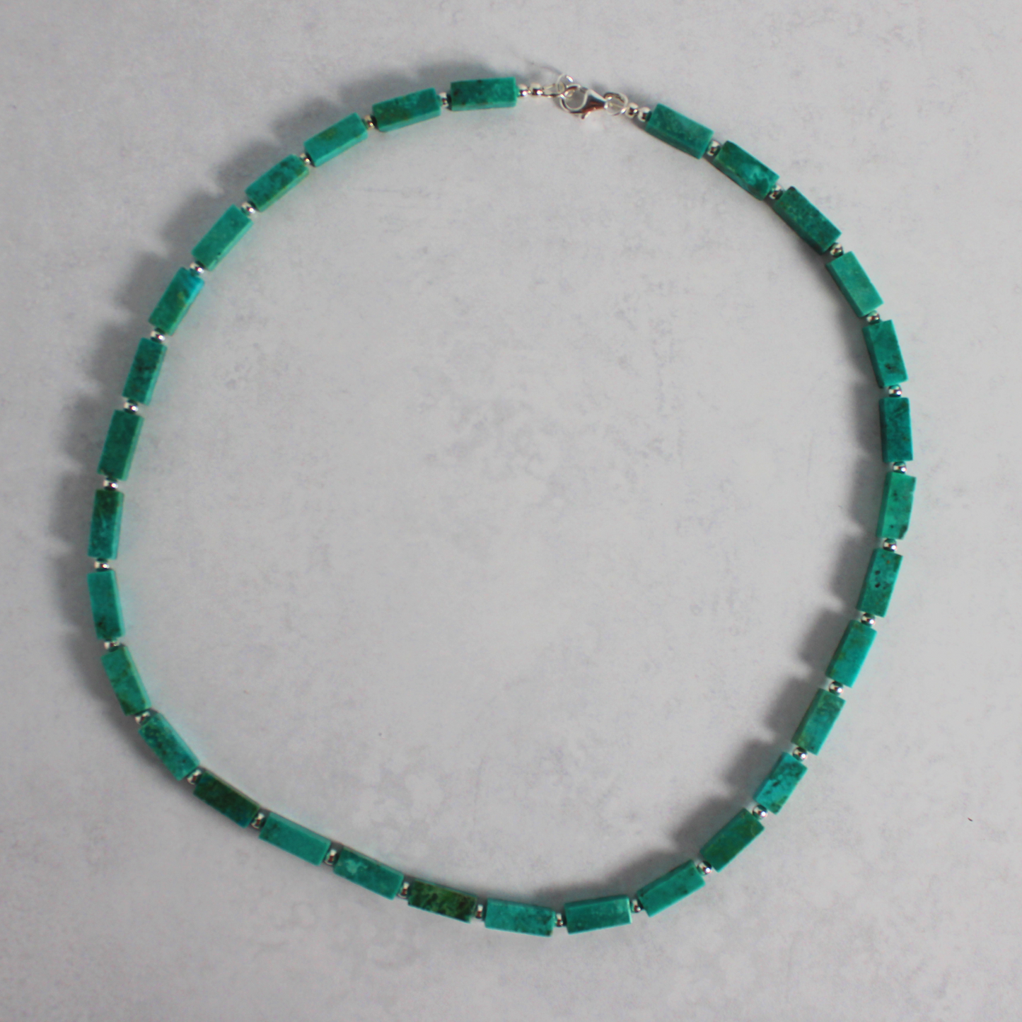 Sterling Rectangular Turquoise Necklace