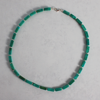 Sterling Rectangular Turquoise Necklace