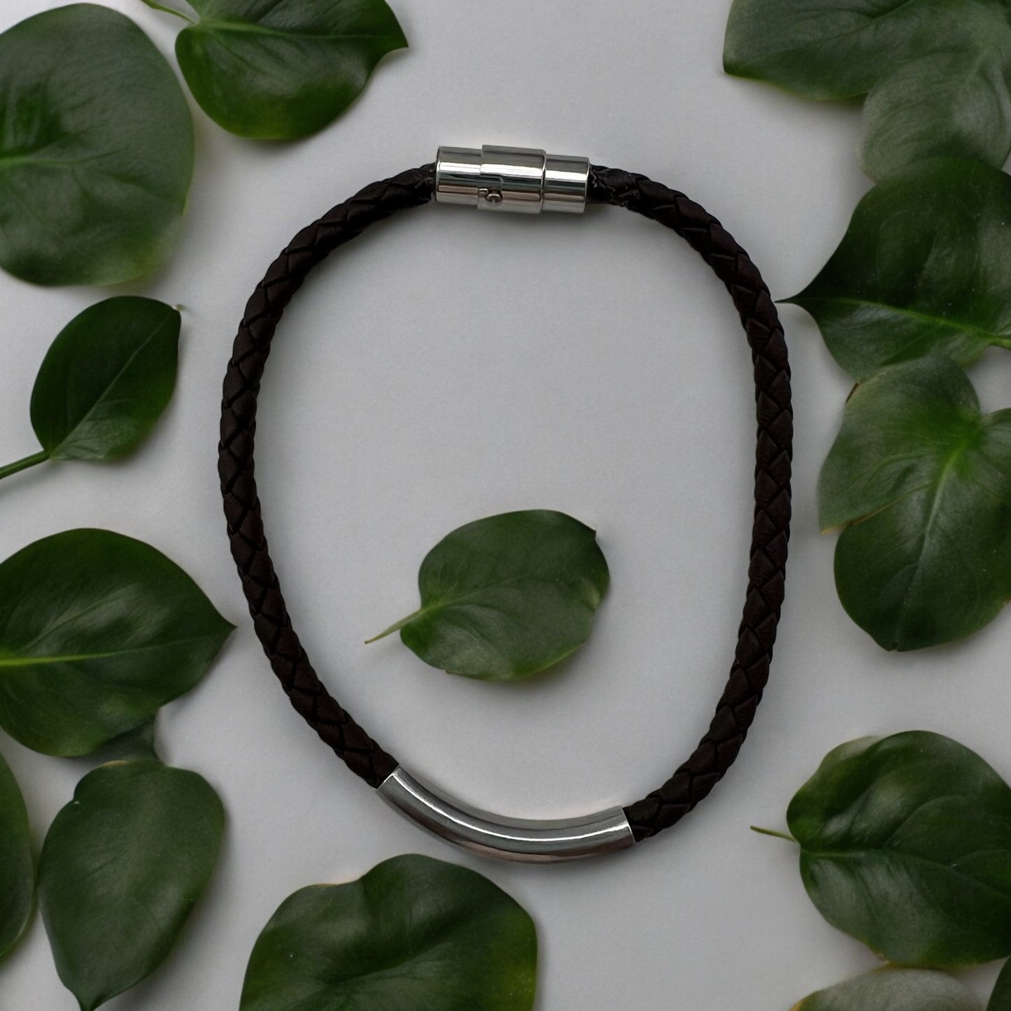 Steely Leather Bracelet