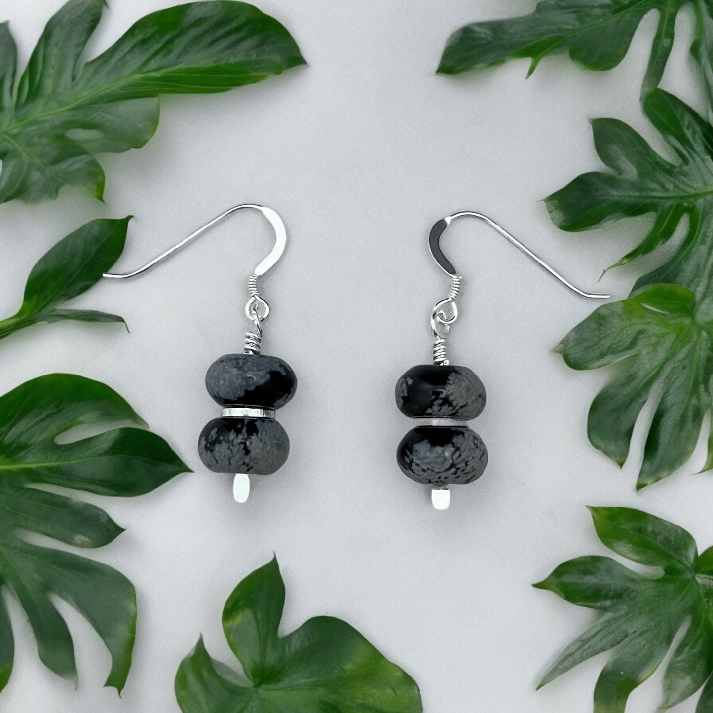 Snow Obsidian Earrings