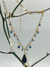 Load image into Gallery viewer, Indigo Crystal Druzy Gold Necklace