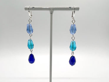 Teal and Blue Dangle Earrings