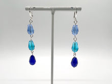 Load image into Gallery viewer, Teal and Blue Dangle Earrings