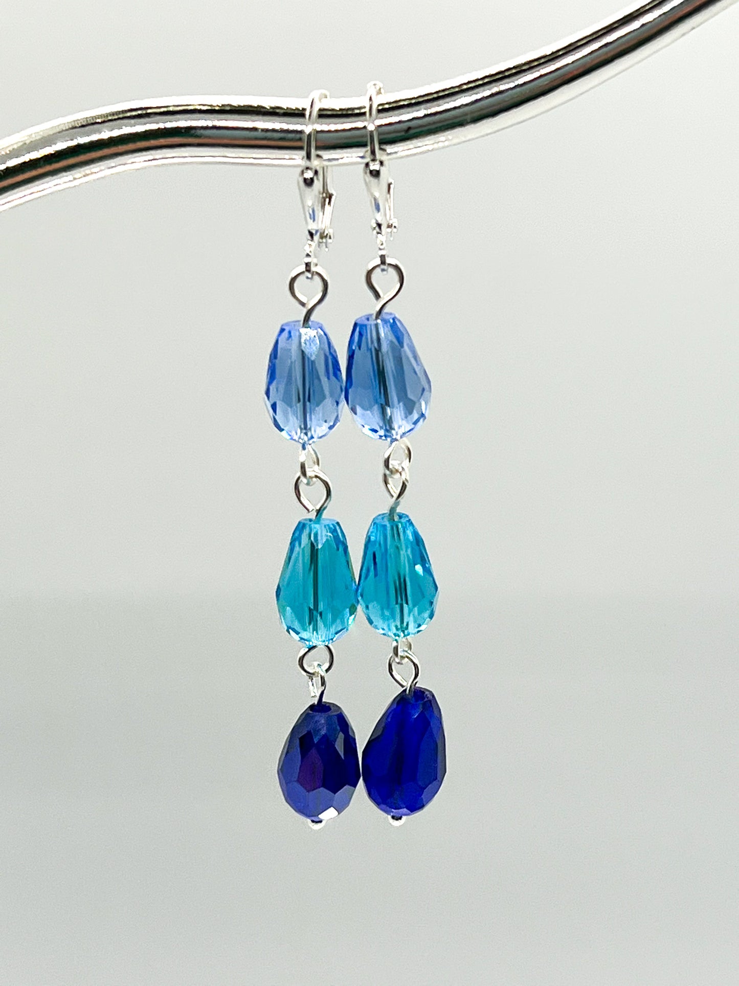 Teal and Blue Dangle Earrings