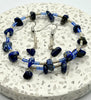 Blue Lapis Lazuli And Glass Seed Beads Bracelet + Earrings