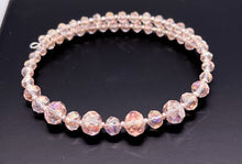 Load image into Gallery viewer, Light Pink Glass Crystal + Silver Plated Beads Bracelet
