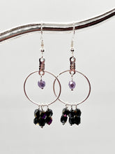 Load image into Gallery viewer, Golden Purple &amp; Crocus Petal Czech Glass Earrings
