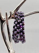 Load image into Gallery viewer, Metallic Crocus &amp; Jet Golden Purple Czech Glass Wrap Bracelet