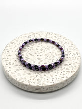 Load image into Gallery viewer, Metallic Crocus &amp; Jet Golden Purple Czech Glass Wrap Bracelet
