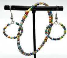 Load image into Gallery viewer, Multicolored Glass Seed Beads Bracelet + Earrings