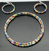 Multicolored Glass Seed Beads Bracelet + Earrings
