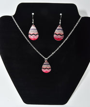 Load image into Gallery viewer, Rose Gold Etched Necklace + Earrings