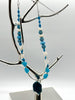 Aqua Dyed Agate Shell Recycled Glass Necklace