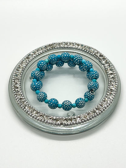 Magnesite & Teal Acrylic Wrap Bracelet