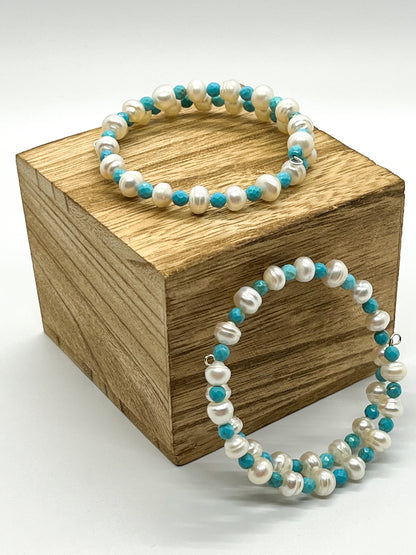 Pearl & Magnesite Wrap Bracelet