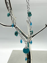 Load image into Gallery viewer, Teal Dyed Howlite &amp; Blue Glass Necklace