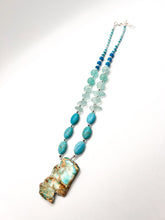 Load image into Gallery viewer, Teal Jasper Magnesite and Recycled Glass Necklace