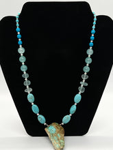 Load image into Gallery viewer, Teal Jasper Magnesite and Recycled Glass Necklace
