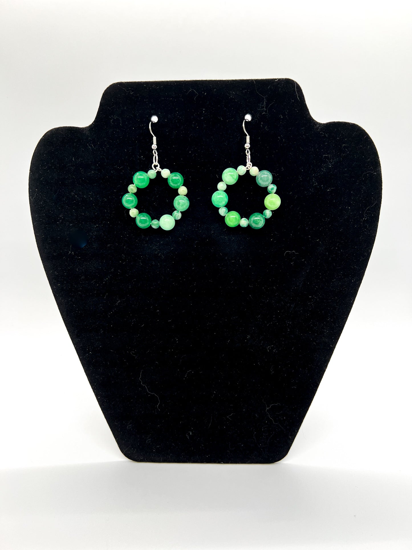 Jade & Quartz Hoop Earrings