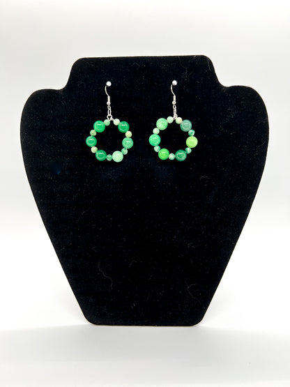 Jade & Quartz Hoop Earrings