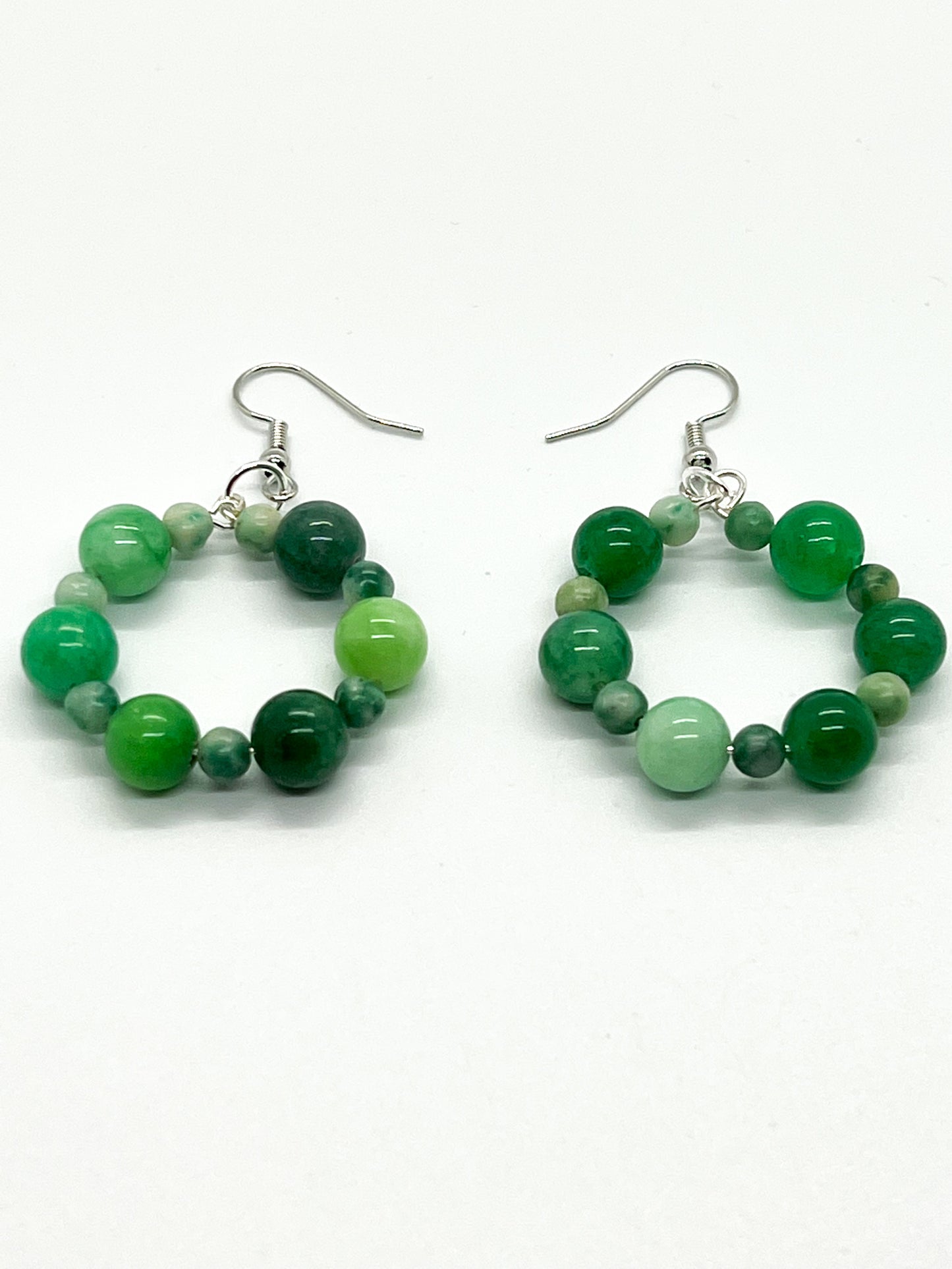 Jade & Quartz Hoop Earrings