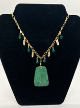 Load image into Gallery viewer, Green Lava, Quartz &amp; Onyx Gold Necklace
