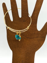 Load image into Gallery viewer, Green Riverstone Heart Bangle
