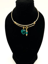 Load image into Gallery viewer, Green Riverstone Heart Bangle
