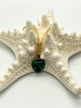 Load image into Gallery viewer, Green Dyed Riverstone Heart Necklace
