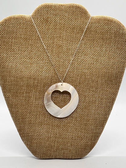 Shell Heart Silver Necklace