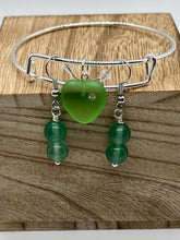 Load image into Gallery viewer, Glass Heart Bracelet + Earrings
