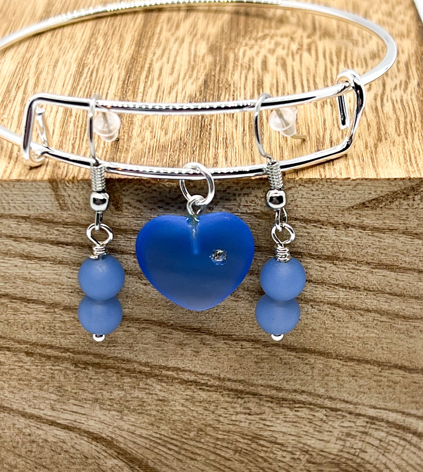 Glass Heart Bracelet + Earrings