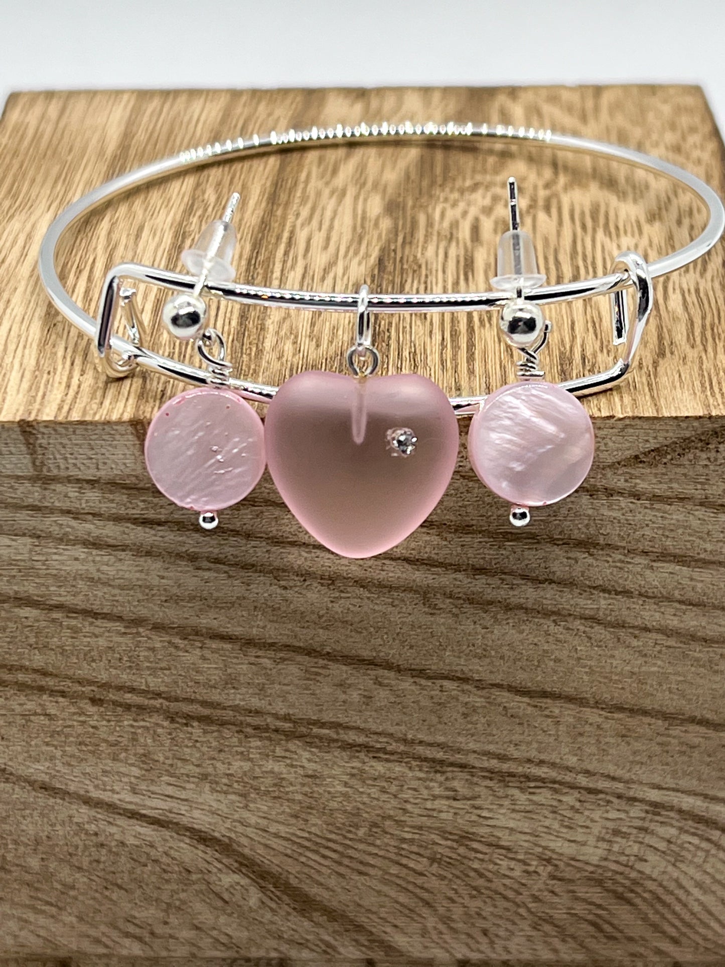 Glass Heart Bracelet + Earrings