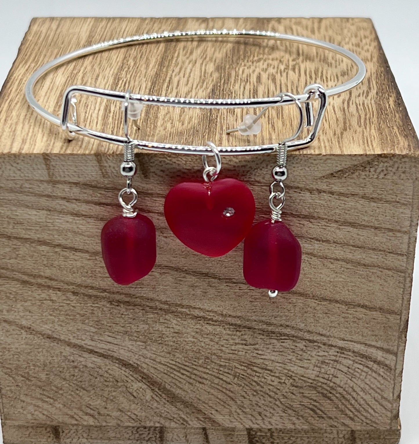 Glass Heart Bracelet + Earrings