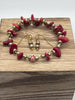 Red Bamboo Coral Bracelet + Earrings in Gold
