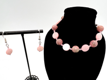 Load image into Gallery viewer, Pink Rhodonite &amp; Shell Bracelet + Earrings