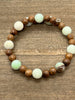 Wood & Green Agate Stone Bracelet