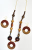 Wood Crystal & Resin Necklace + Earrings